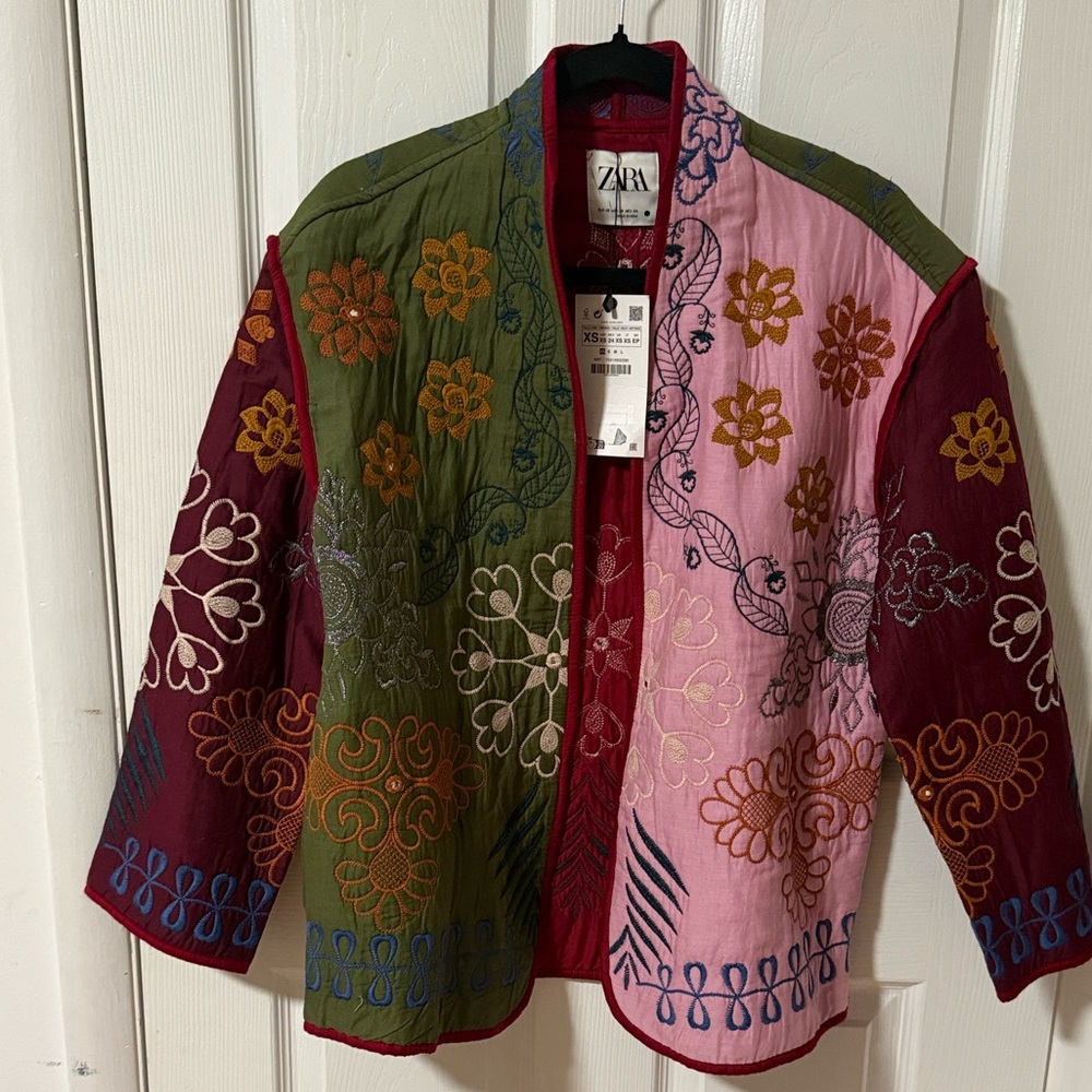Zara Embroidered Quilted Jacket